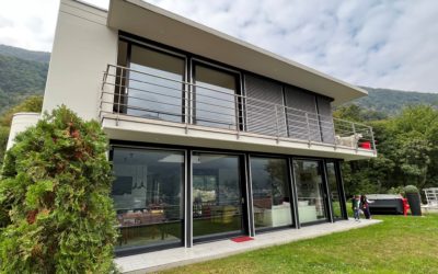 Modern villa with lake view and large garden in Riva San Vitale